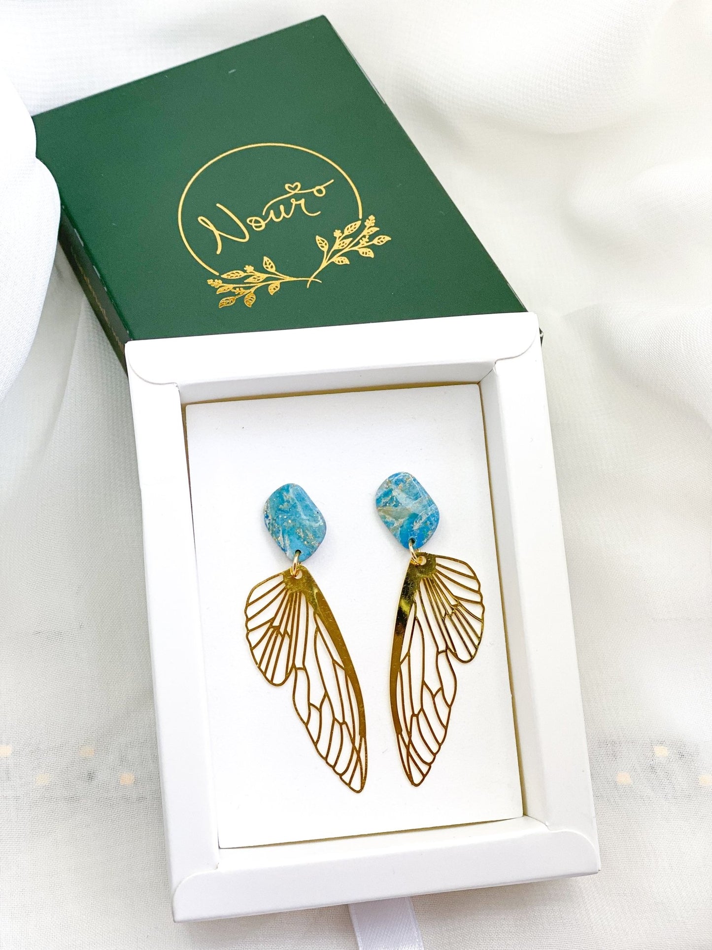 Butterfly Glow - Handmade Polymer Clay Earrings