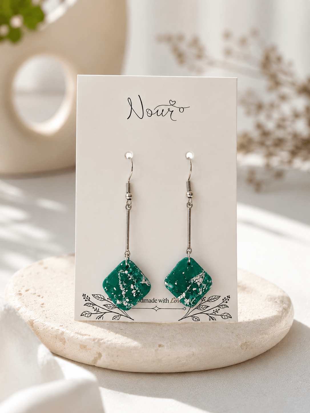 Jade - Handmade Polymer Clay Earrings