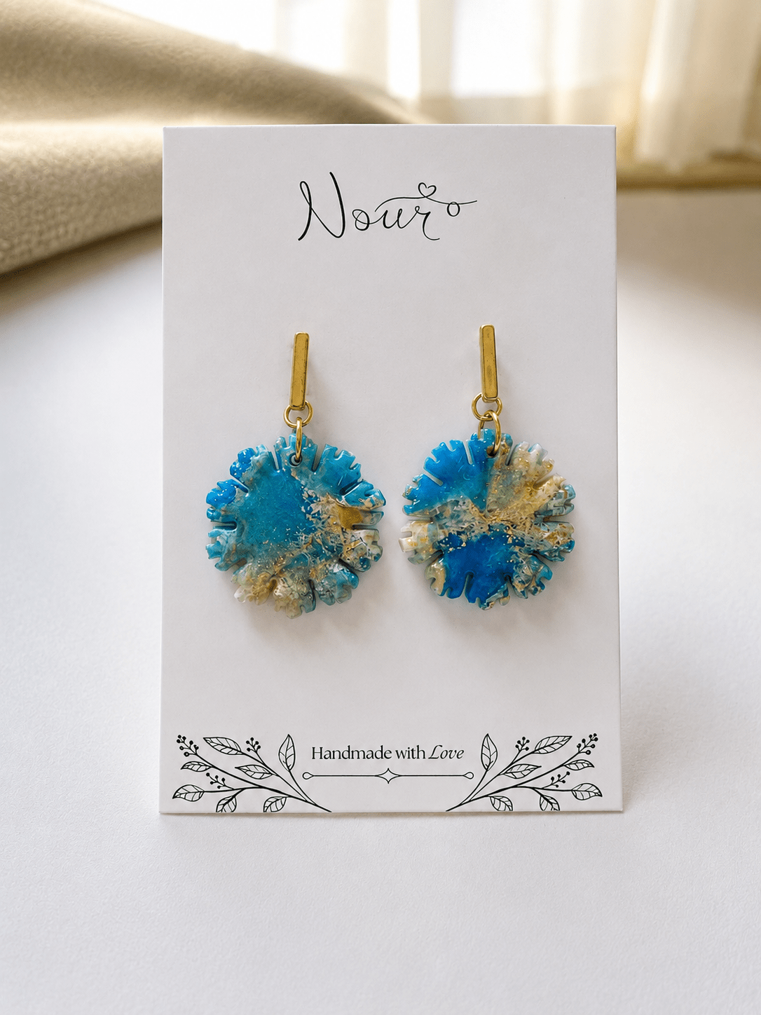 Ocean Splash 1 - Handmade Polymer Clay Earrings