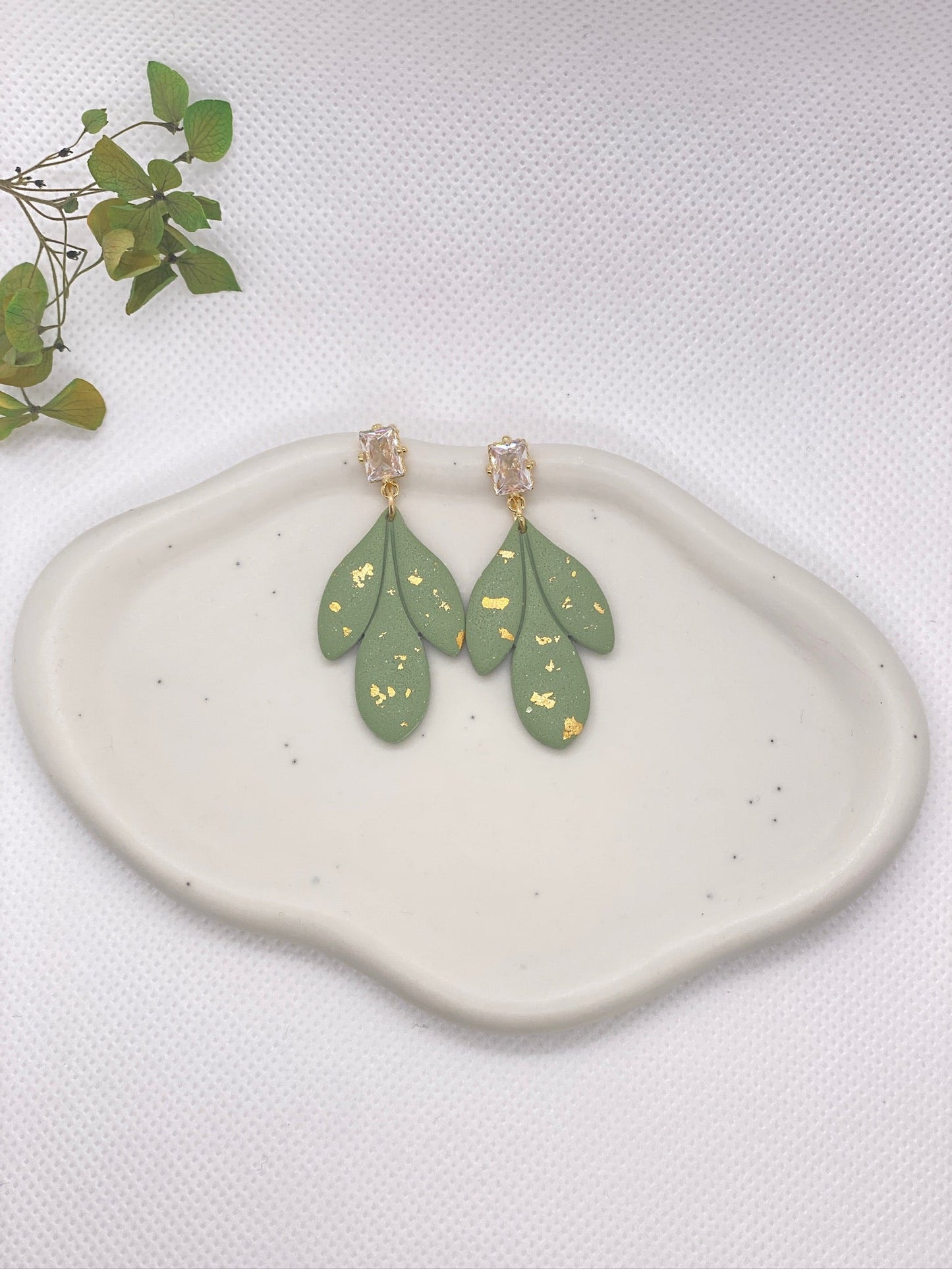 Olive Charm - Handmade Polymer Clay Earrings