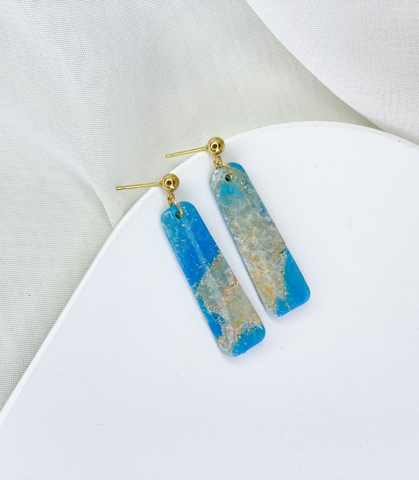 Seaglass Glow - Handmade Polymer Clay Earrings