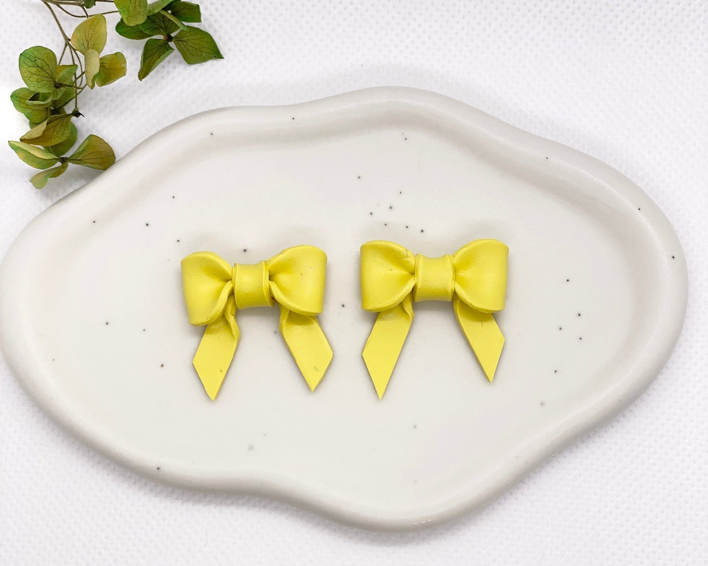 Sunny Bow - Handmade Polymer Clay Earrings