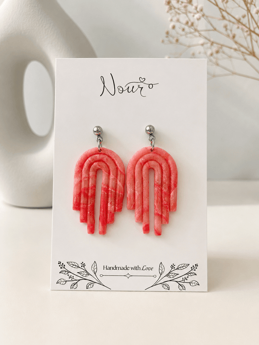 Coral - Handmade Polymer Clay Earrings