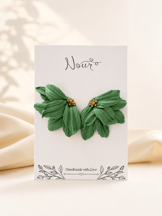 Emerlad Boom - Handmade Polymer Clay Earrings
