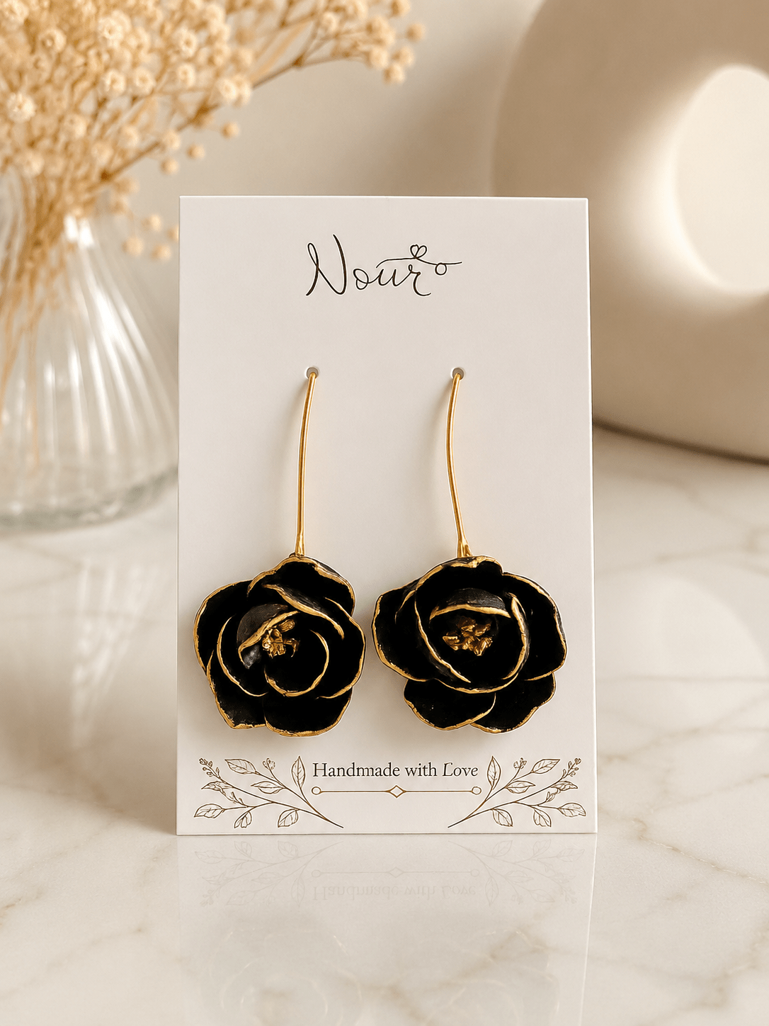 Noir - Handmade Polymer Clay Earrings