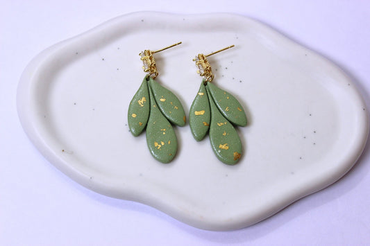 Olive Charm - Handmade Polymer Clay Earrings