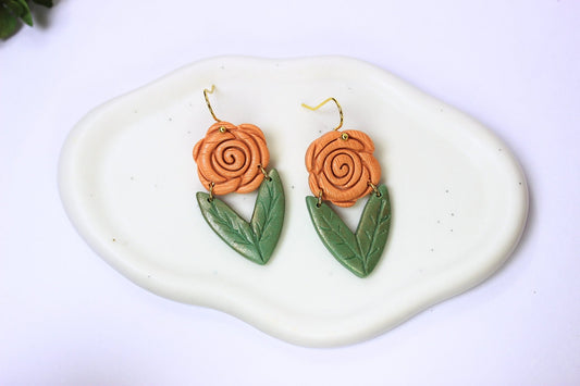 Pumpkin Blossom - Handmade Polymer Clay Earrings