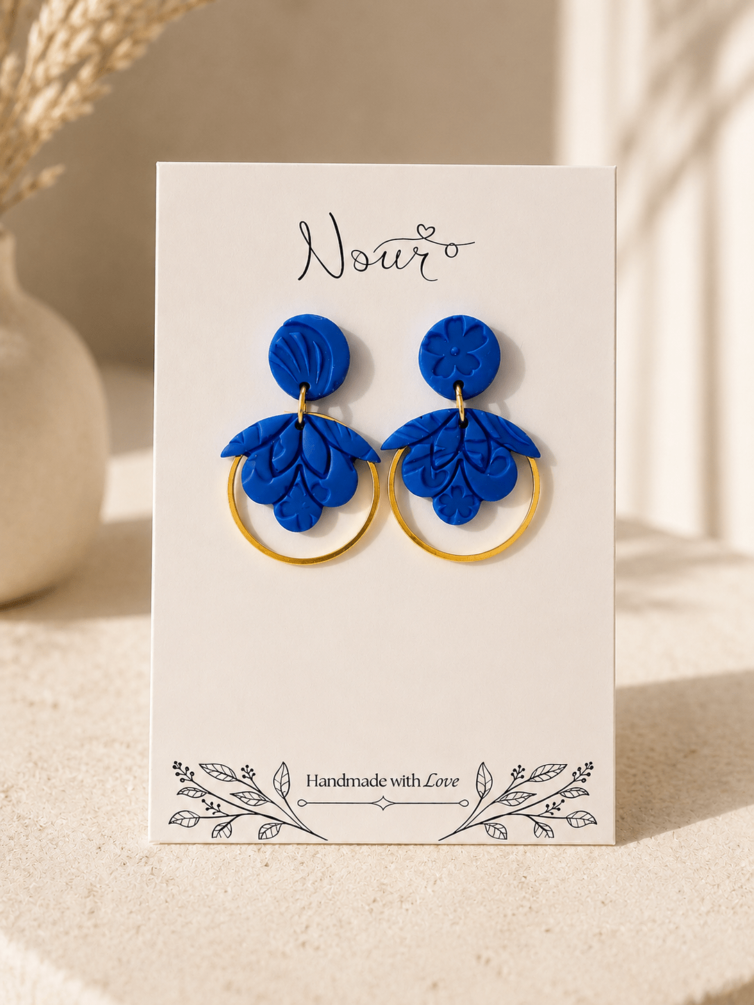 Royal Bloom - Handmade Polymer Clay Earrings