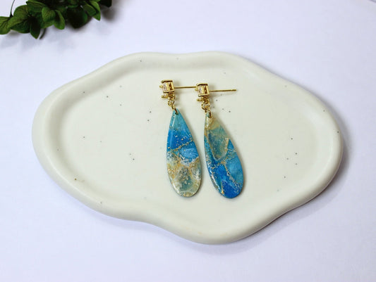 Shoreline Glow - Handmade Polymer Clay Earrings