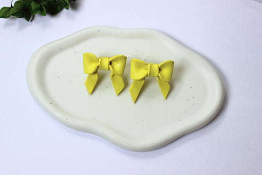 Sunny Bow - Handmade Polymer Clay Earrings